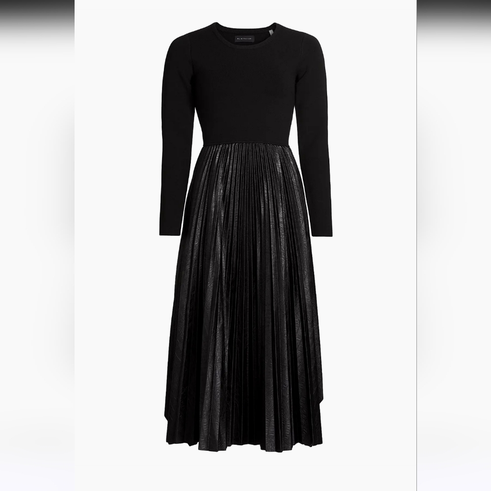 Elie Tahari The Amalia Pleated Dress Size S